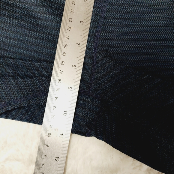 Athleta Jacquard Mantra Knit Capri Mesh Leggings Navy Blue P158 - Picture 6 of 9